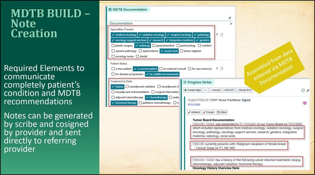 Figure 6 MDTB Note Creation